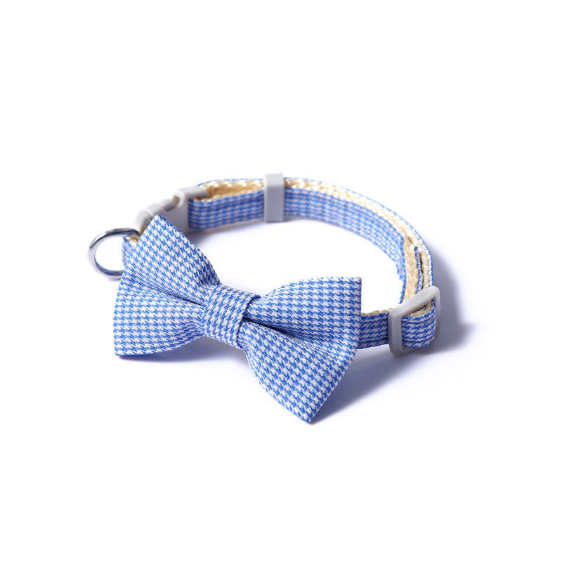 Pet Collar Houndstooth Bow Collar