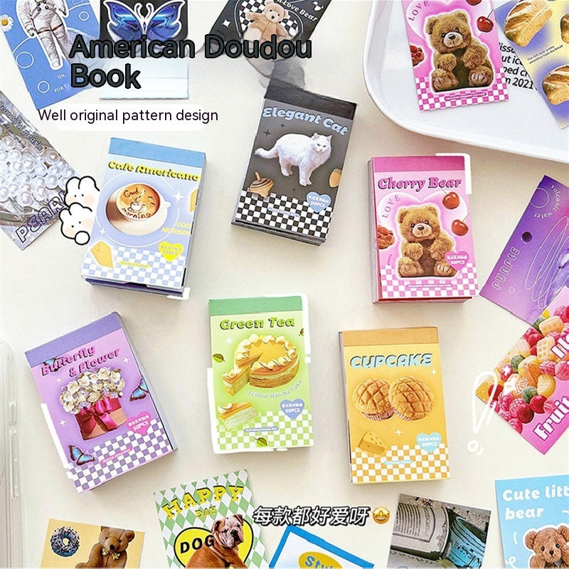 Stickers American Retro Journal Decoration Material Stickers Cartoon Mini Sticker Book