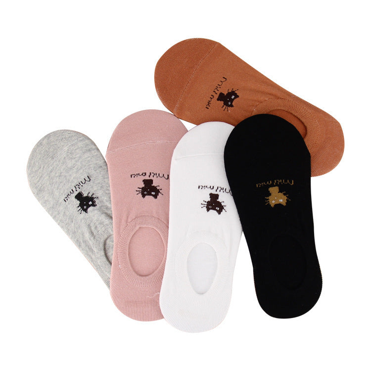 Invisible socks cotton breathable non-slip