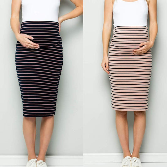 Multifunctional mother breastfeeding stripe mid-length skirt women's spot