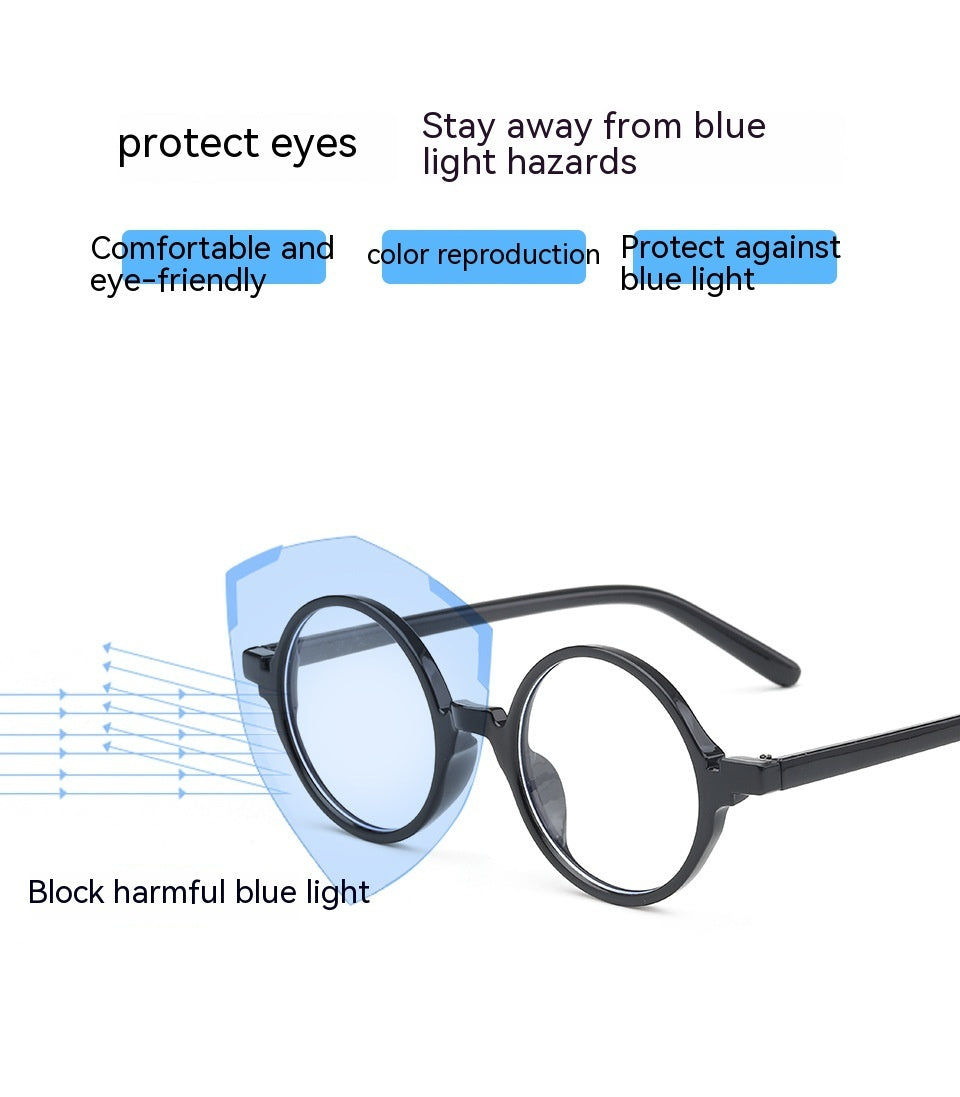 Artistic Retro Round Glasses With No Diopters
