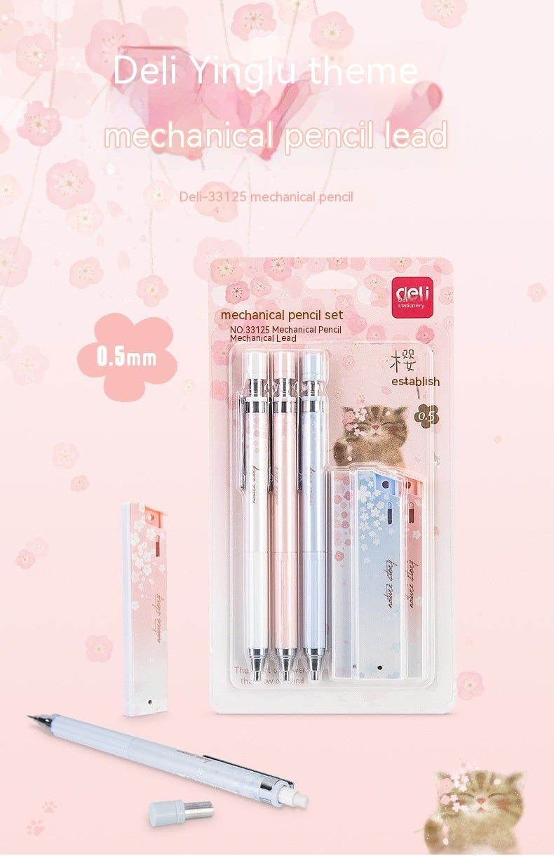 Simplified 0.5mm Cartoon Automatic Pencil Set