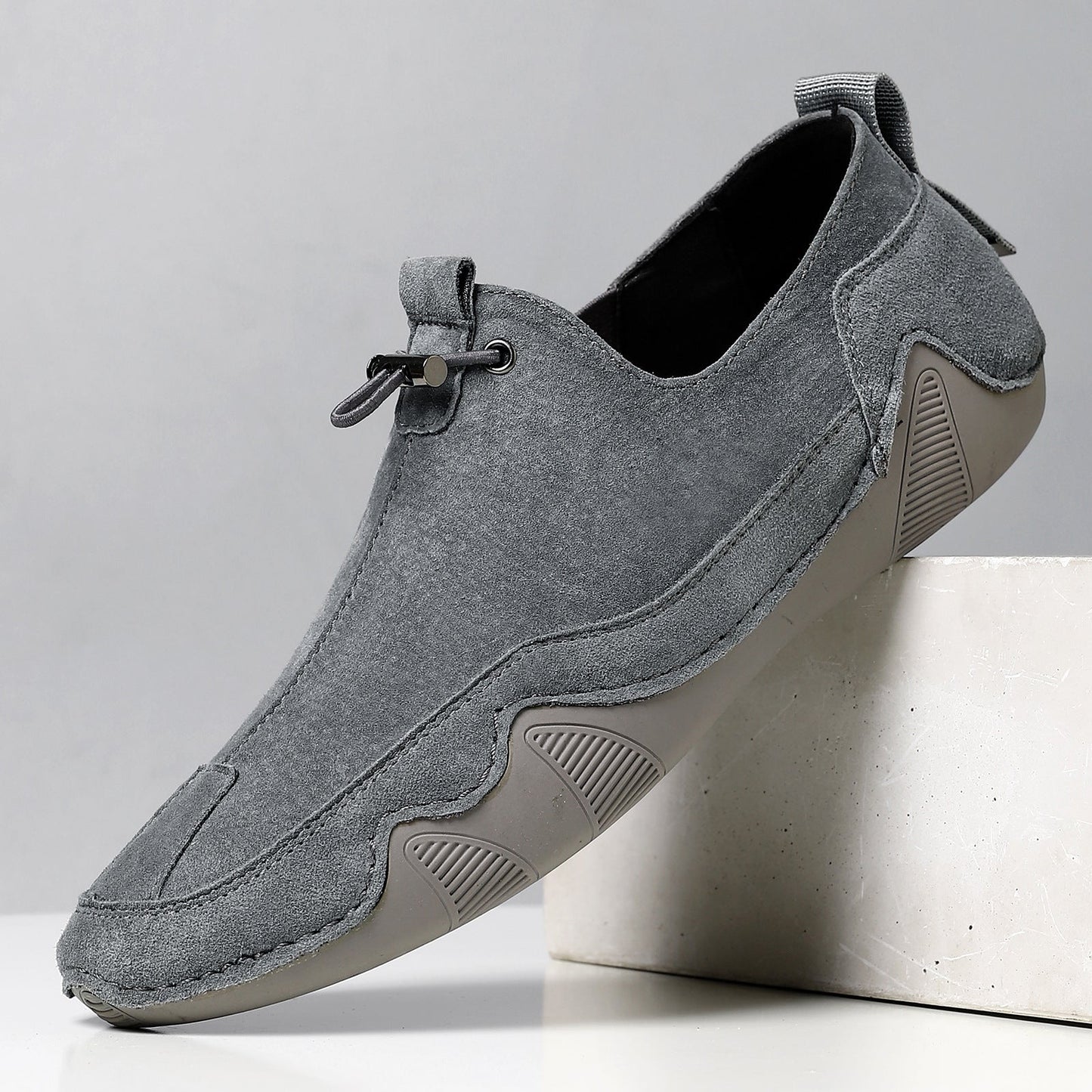 Leather Casual Men's Shoes Breathable Slip-on