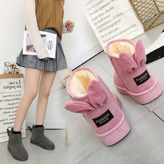 Cute rabbit ears short boots