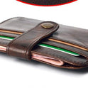 Short Leather Driving Id Card With Pocket Wallet