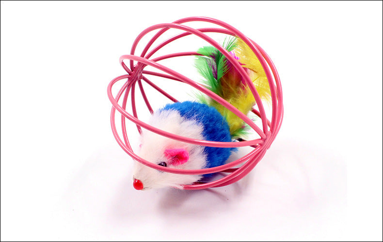 Pet Cat Feather Cage Mouse Toy