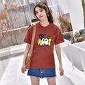 Loose Joker Half Sleeve Top Tide Letters