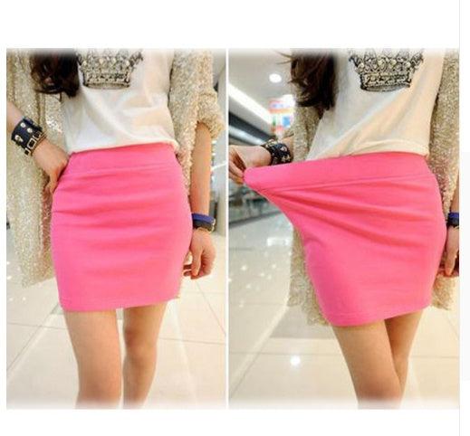 Fashion Women Ladies Sexy Summer Packs Hip Pencil Skirt High Waist Pleated Elastic Slim Mini Skirts for Office Party