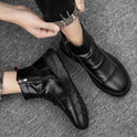 Trendy versatile men's leather boots