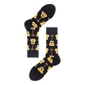 Men's Mid-calf Colorful Cubic Guitar Cat Face Cotton Socks