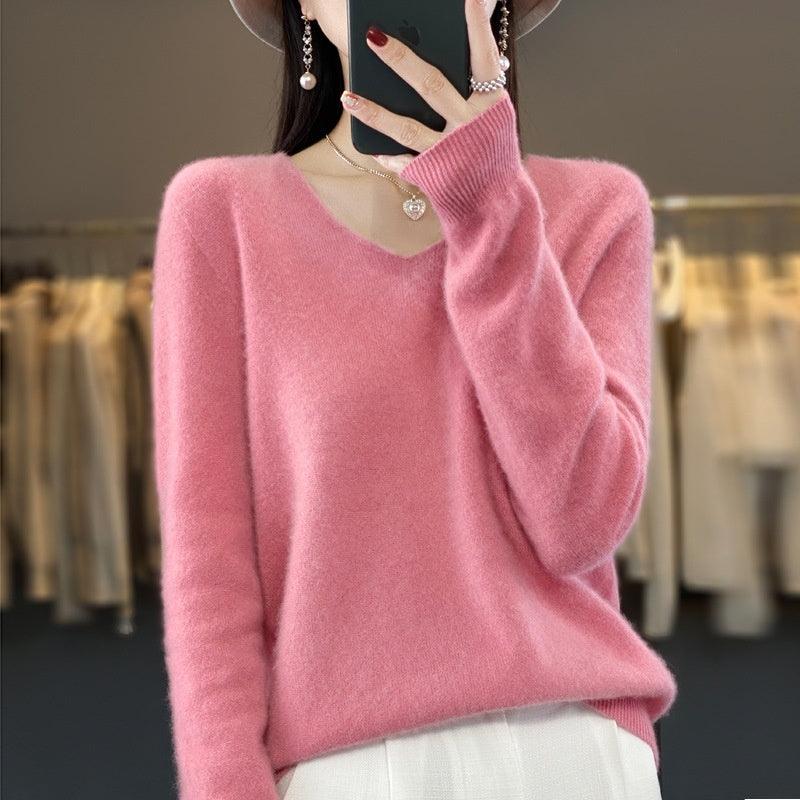 Women's Sweater Knit Bottoming Shirt Autumn And Winter Short Long Sleeves Slim Slimming