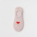 Heart Print Women's Socks Love Invisible Boat Socks Silicone Non-slip Short Socks