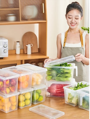 6 PCS Fridge Box Holder Kitchen Clear Organiser Cupboard Food Storage Container