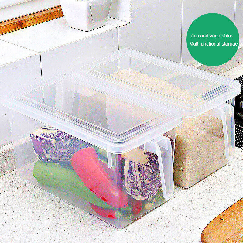 6 PCS Fridge Box Holder Kitchen Clear Organiser Cupboard Food Storage Container