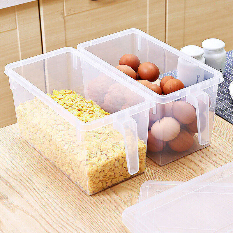 6 PCS Fridge Box Holder Kitchen Clear Organiser Cupboard Food Storage Container