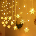 LED Snowflake Fairy Lights Curtain Window Christmas Party Wedding Decoration UK