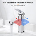 New Modern Waterfall Bathroom Tap Basin Sink Mono Mixer Chrome Cloakroom   Waste