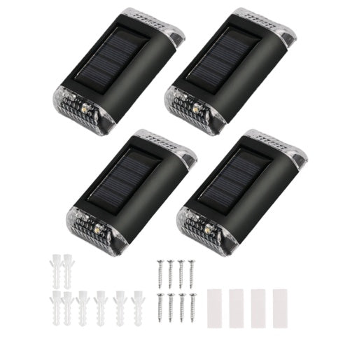 4PCS LED Solar Wall Lamp Super Bright Door Fence Outdoor Double Head GardenLight