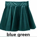 High waist Faux Leather Skirt sun skirt pleated skirt
