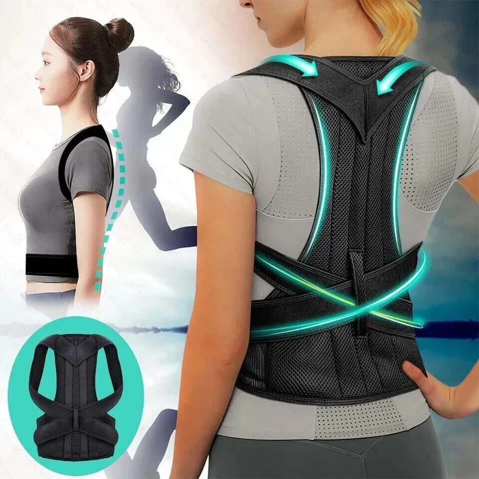 Adjustable Posture Corrector Back Brace Men Women Lumbar Shoulder Support Belt