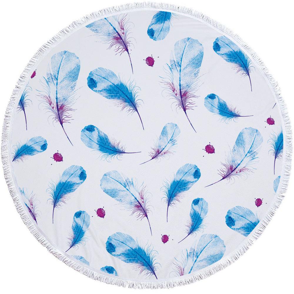 Round printed beach towel