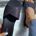 Plus size slippers sequins rhinestone flat bottom