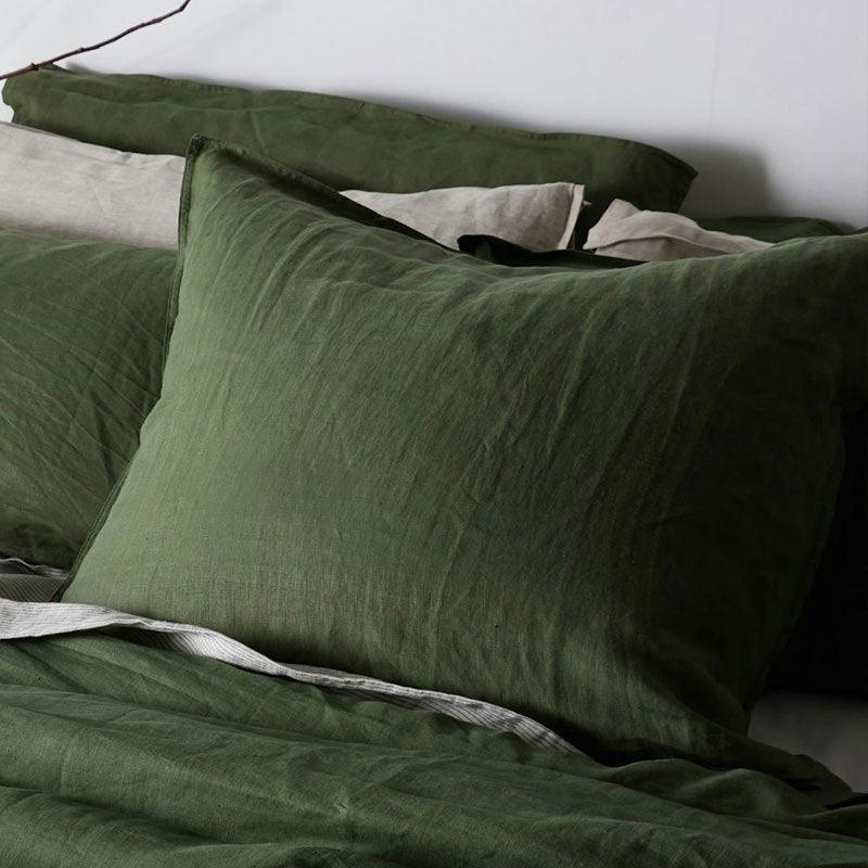 Ins Style Solid Color Linen Pillowcase Rectangular Envelope One-pair Package Thick Plain Pillow Case One Piece Dropshipping