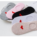 Heart Print Women's Socks Love Invisible Boat Socks Silicone Non-slip Short Socks