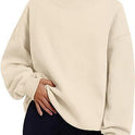 Casual Style Fleece Shirt Thick Half Turtleneck Loose Women's Sweater