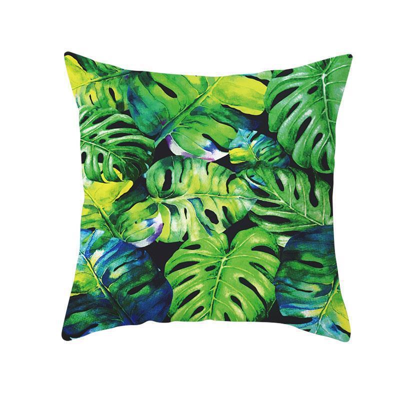 Green Plant Tassel Sofa Pillowcase