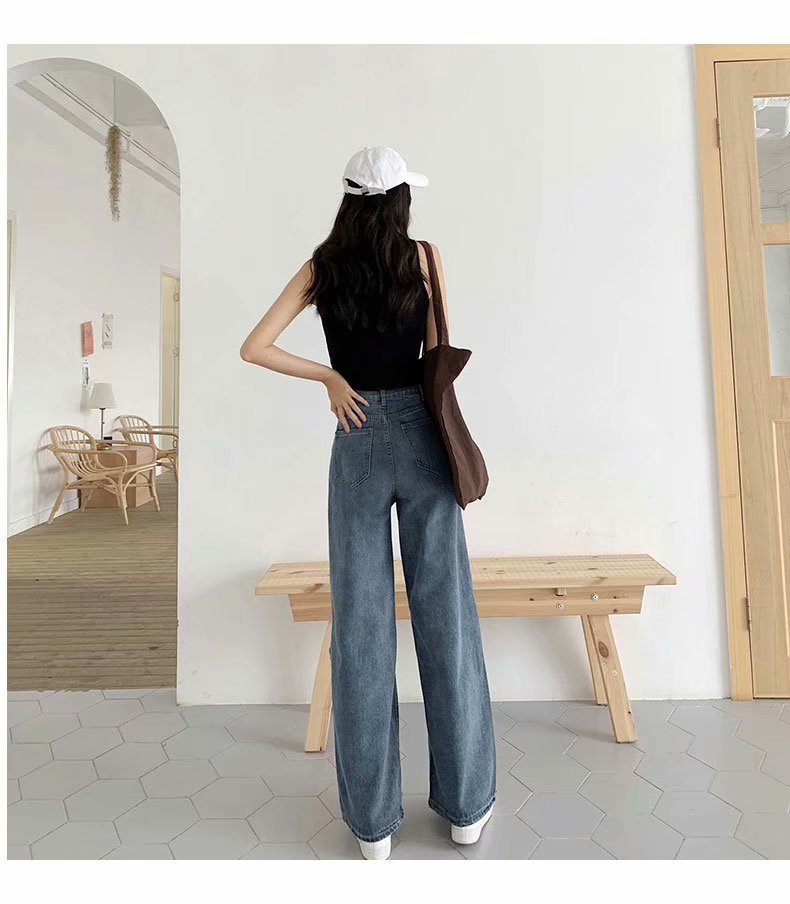 Retro High Waist Drape Chic Straight Mopping Trousers