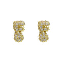 18K Brass Balloon Bubble Zircon Small Size Stud Earrings