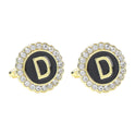 Round Diamond French Cufflinks Men's 26 Letters