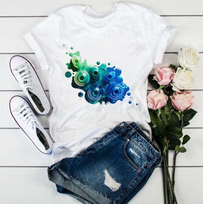 Summer Short Sleeve Fashion Graphic T-Shirt Top Women