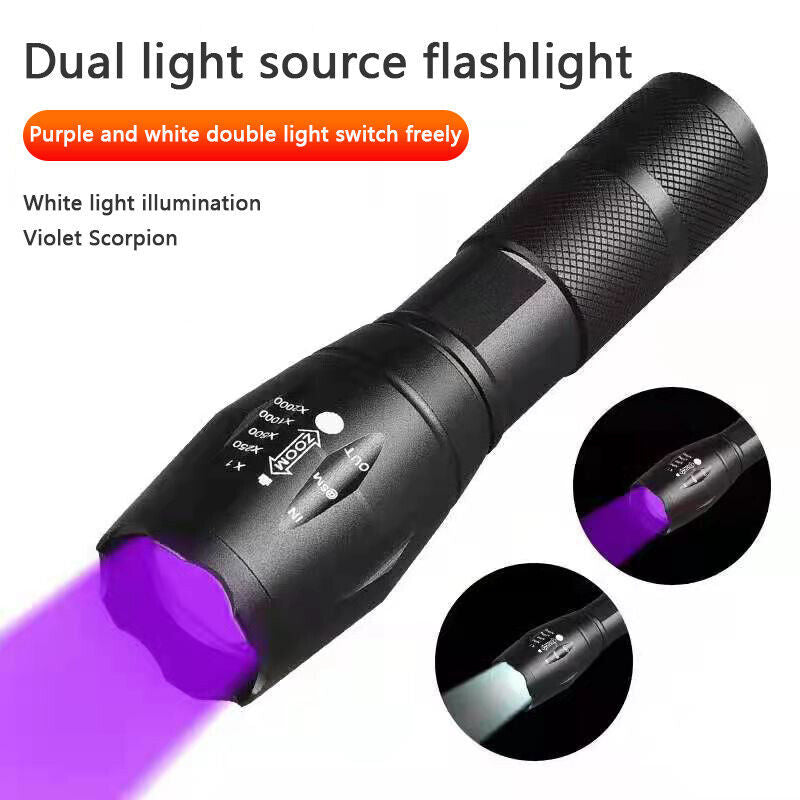 2 Modes UV 395nm Ultraviolet LED Flashlight White Torch Inspection Dual Light UK  The UK Does Not Include VAT, Which Needs To Be Borne By Oneself. Please Consider Carefully Before Placing An Order