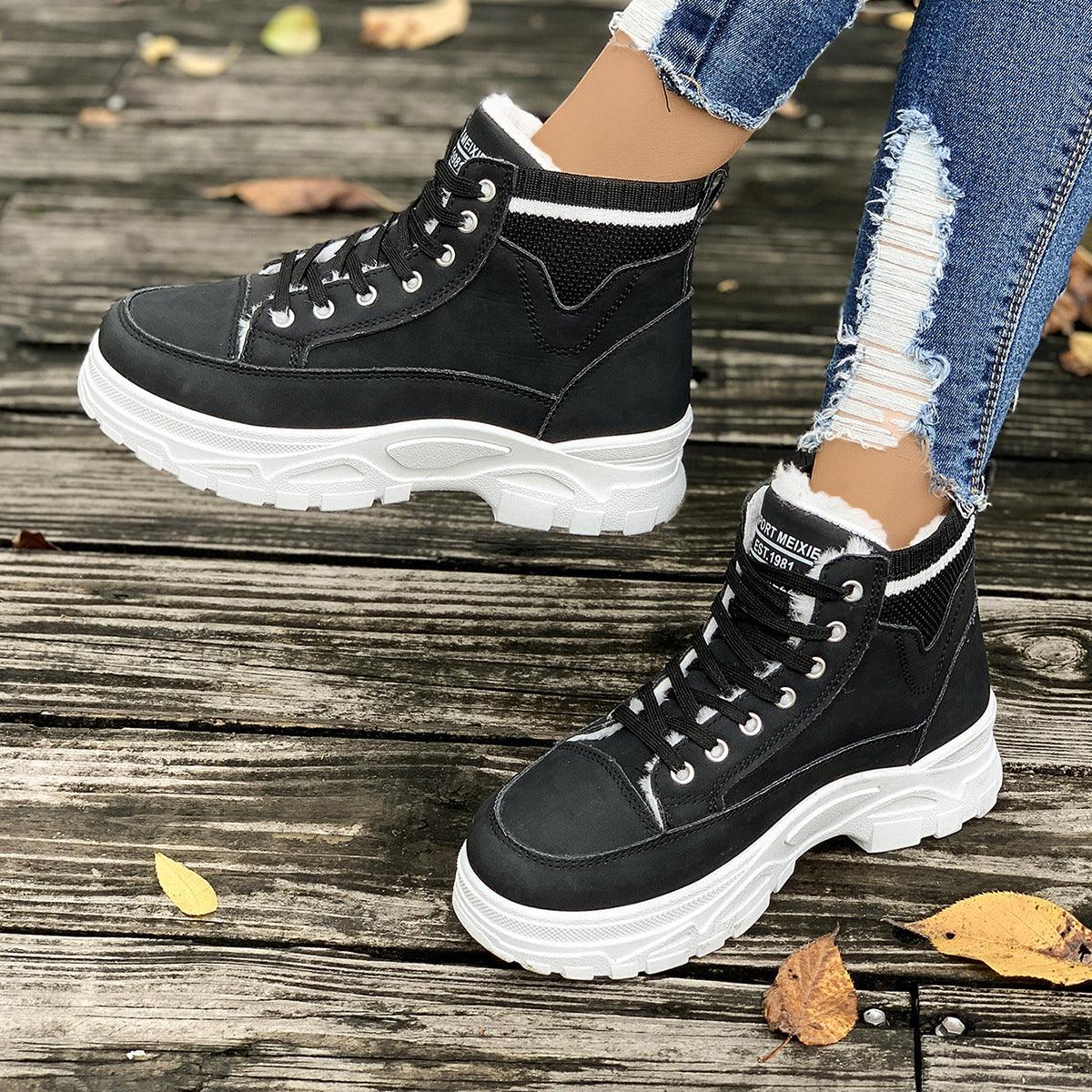 Women's Fleece Ined Warm Rubber Ankle Boots