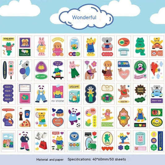 Stickers Hand Account Painting Heart Stickers Notebook Special Screen Protector Japanese Paper Cartoon Characters