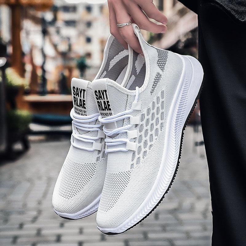 Korean Style Flying Woven Sports Men's Shoes Breathable