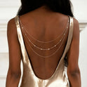 Multi-layer Backless Back Chain Women's Diamond-embedded Simple Body Chains