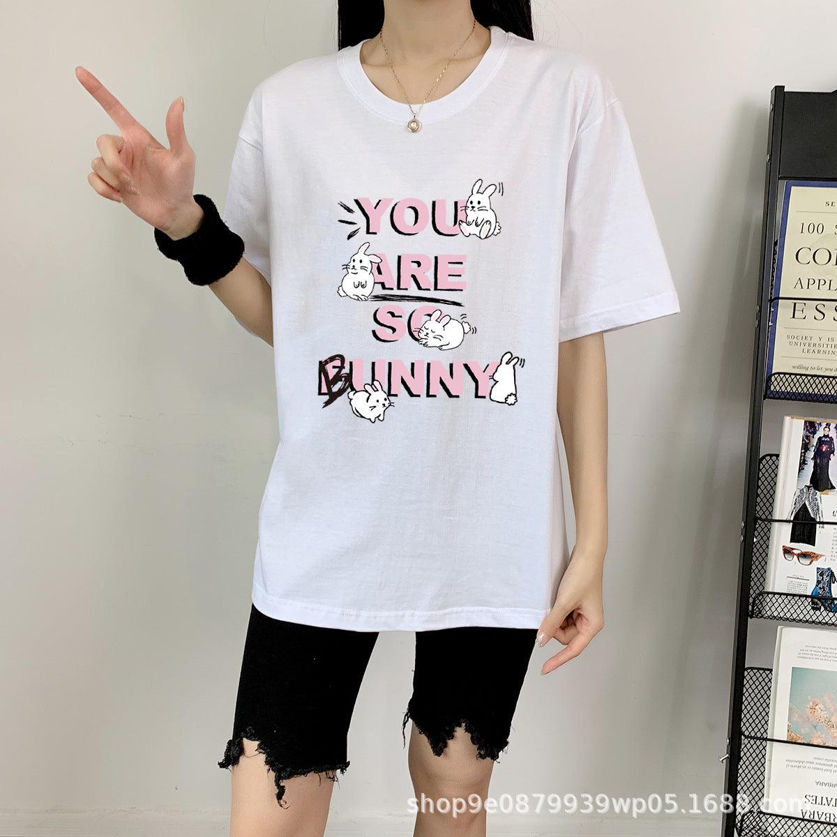 Rabbit Cotton Schoolgirl Short Sleeve Top