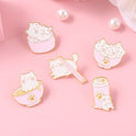 Kitty Brooch Bowl Cat Badge Golden M Badge Clothing Accessories Corsage Small Collar Pin
