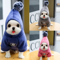 Pet Dog Cat Clothes Fleece Hooded Hairball Coat Jacket Winter Kitty Small Medium Dogs Cats Cool Pajamas Chihuahua