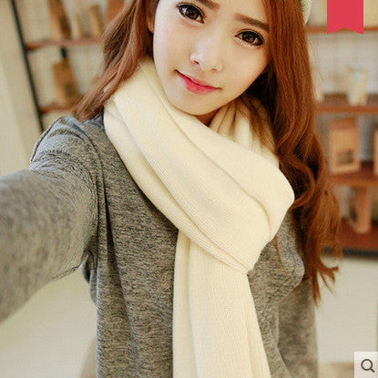 Casual Solid Color Warm And Long Couple Scarf