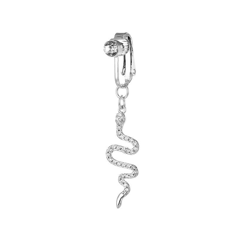 Non-perforated Snake-shaped Navel Stud Zircon