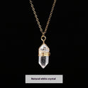 Natural Crystal Tigereye Double Pointed Hexagon Prism Winding Necklace