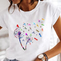 Watercolor Printing Women's Top T-shirt With Short Sleeves