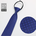 Black Men's Tie Striped Blue Business Tie Lazy Zip Tie In Stock Wholesale Pull Peels