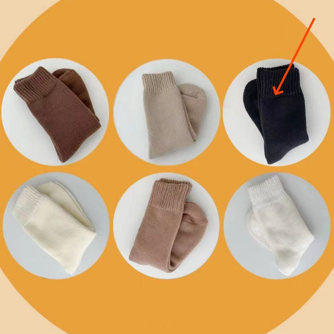 Women's Autumn And Winter Warm Plush Mid Length Socks