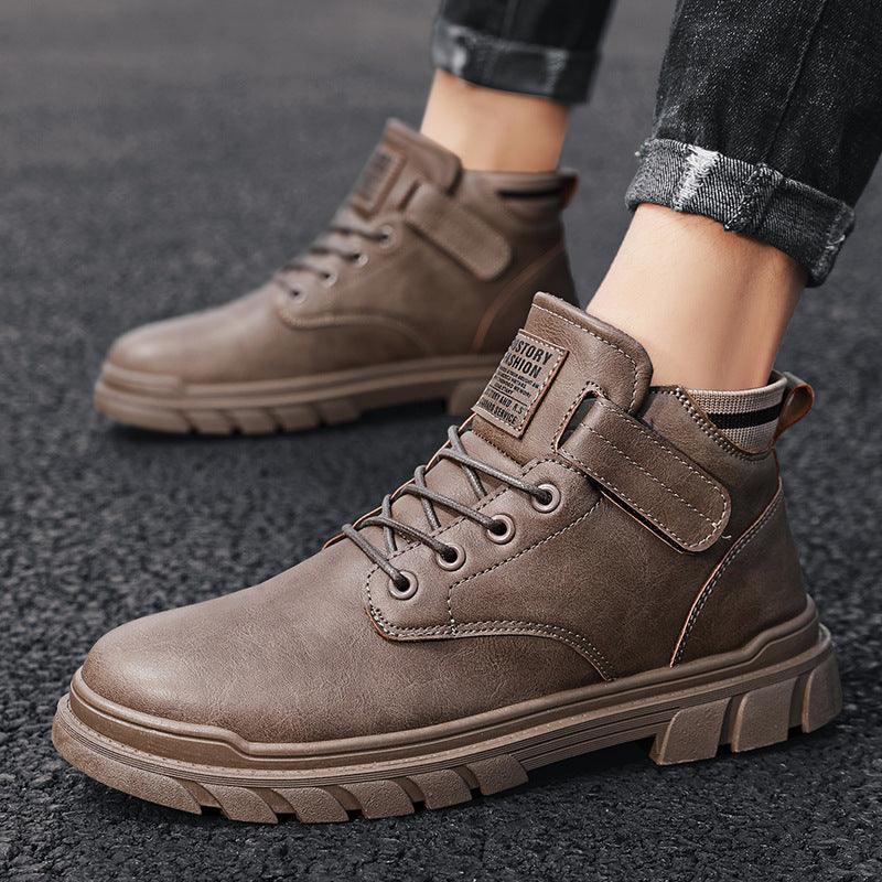 High-top tooling men's boots British style desert shoes