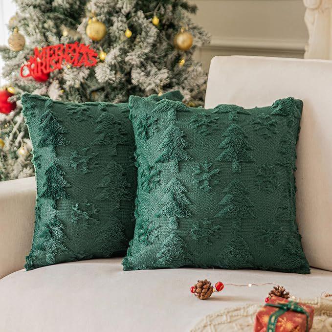 Plush Snowflake Christmas Tree Living Room Sofa Cushion Holiday Party Decoration Pillowcase
